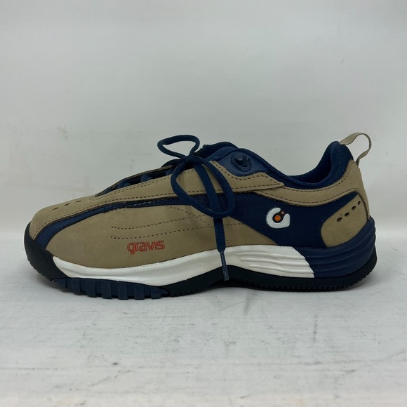 Gravis Nineteen Sneakers Men's 8.5 Brown Suede Navy Laces Skate Style VTG NIB - Picture 3 of 16